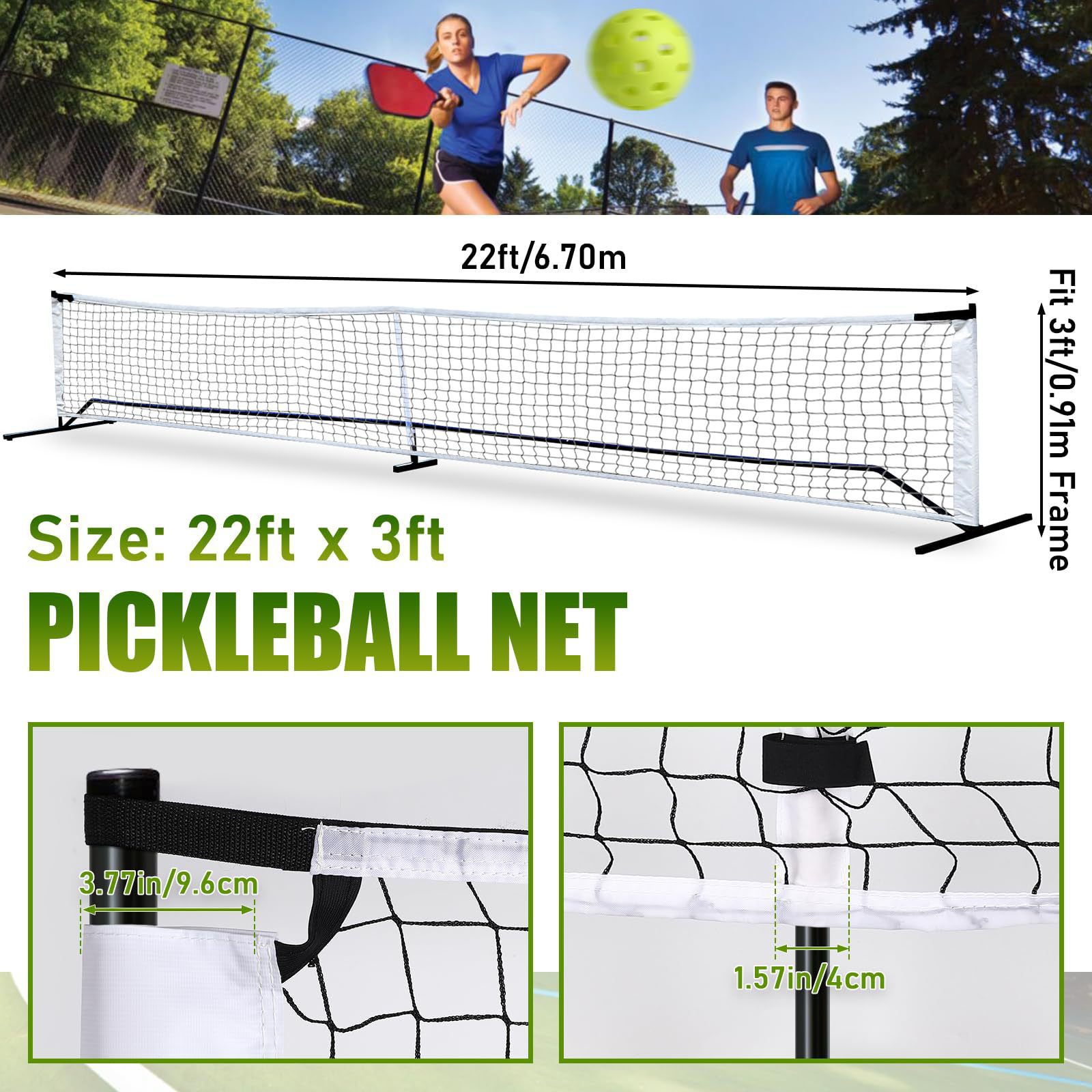 Outdoor Sports Net - 1Pcs/lot Black Portable Pickleball Net System