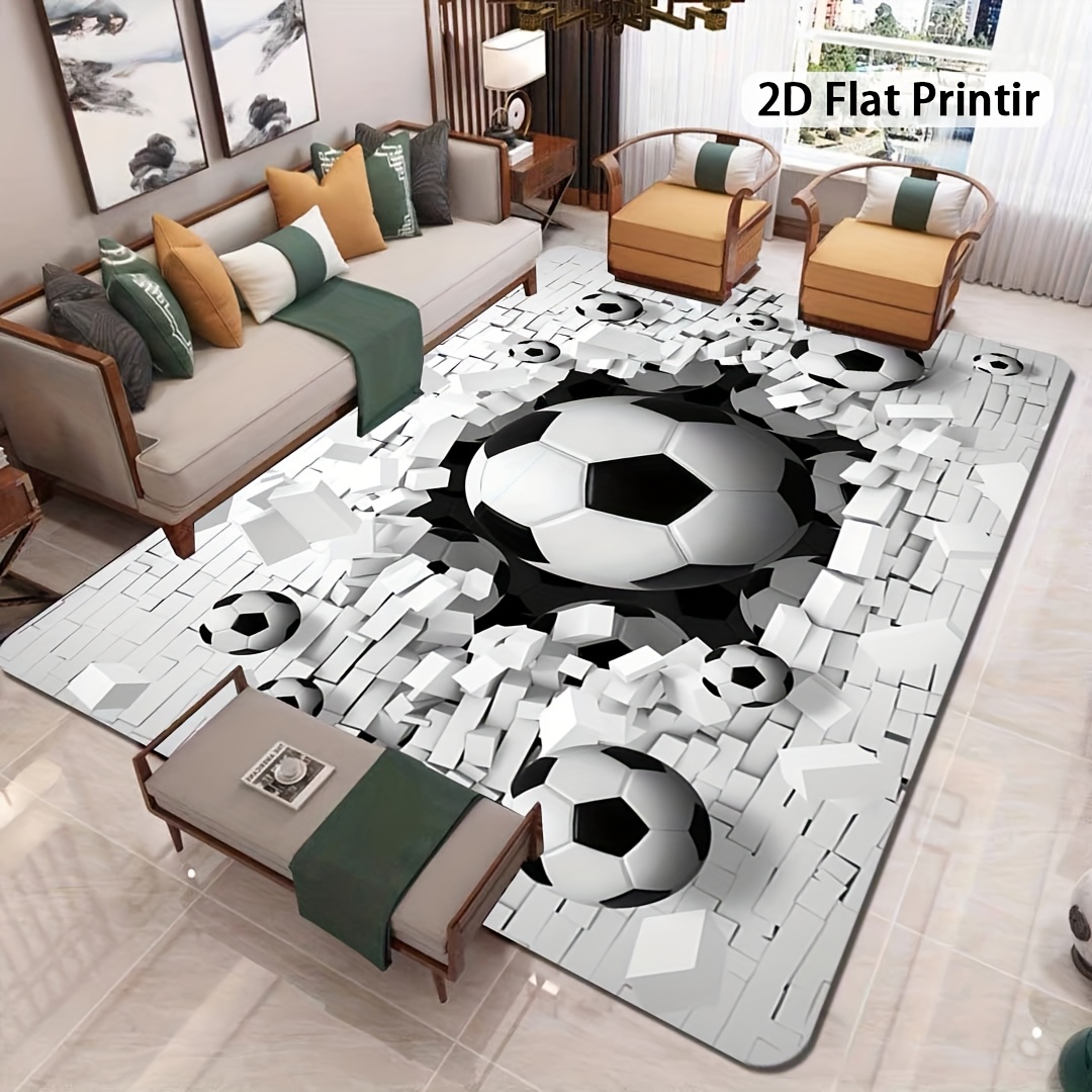 Soccer Ball 3D Effect Rug Flan - Outdoor Sport Area review and price